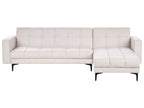 Modular Corner Sofa Bed ALNES Fabric Off-White 4 Seater