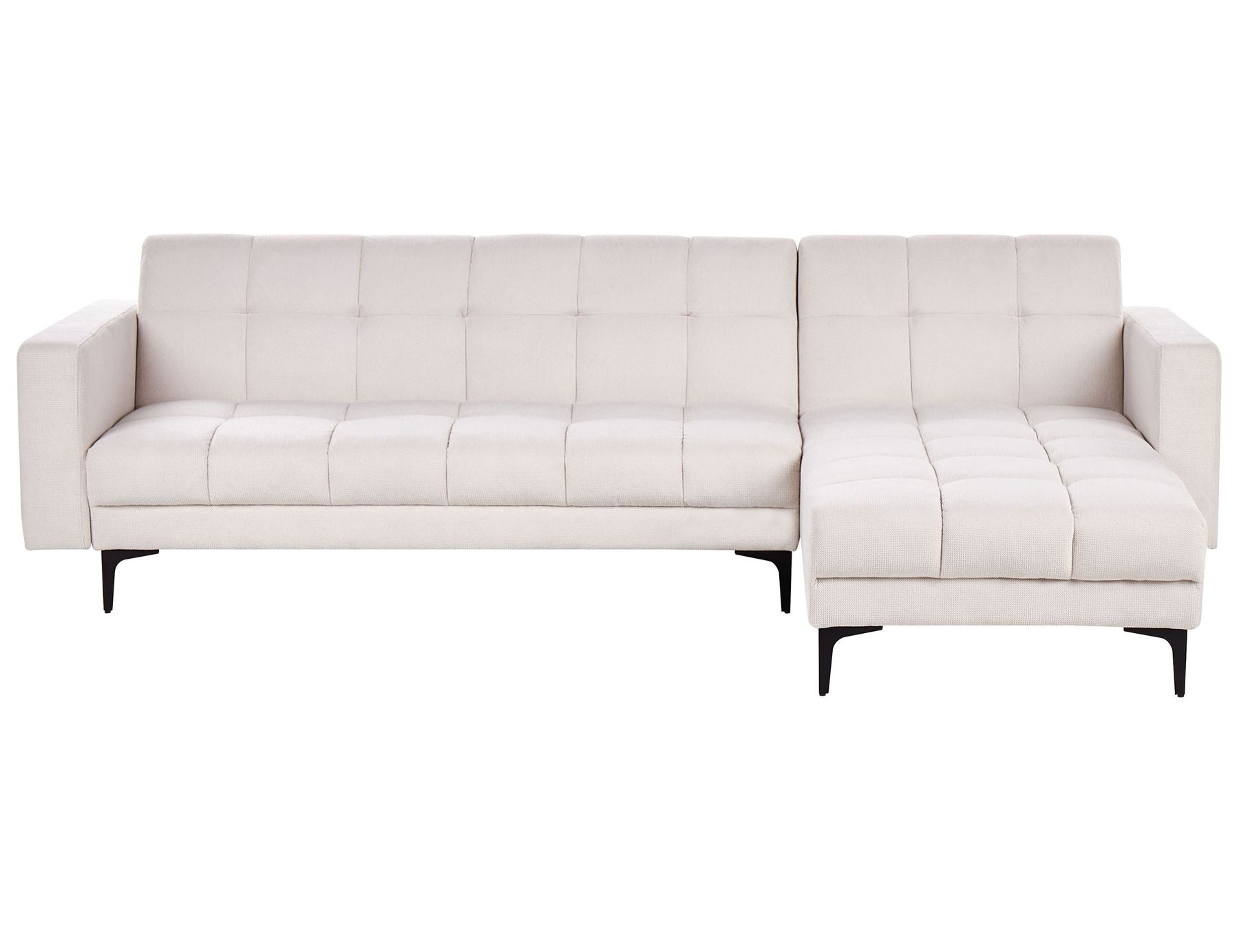 Modular Corner Sofa Bed ALNES Fabric Off-White 4 Seater