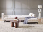 Modular Corner Sofa Bed ALNES Fabric Off-White 4 Seater