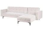 Modular Corner Sofa Bed ALNES Fabric Off-White 4 Seater