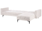 Modular Corner Sofa Bed ALNES Fabric Off-White 4 Seater