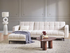 Modular Corner Sofa Bed ALNES Fabric Off-White 4 Seater Right Hand