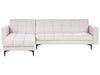 Modular Corner Sofa Bed Fabric Off-White 4 Seater Right Hand
