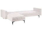 Modular Corner Sofa Bed ALNES Fabric Off-White 4 Seater Right Hand