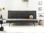Sofa Bed HASLE Fabric Dark Grey 3 Seater