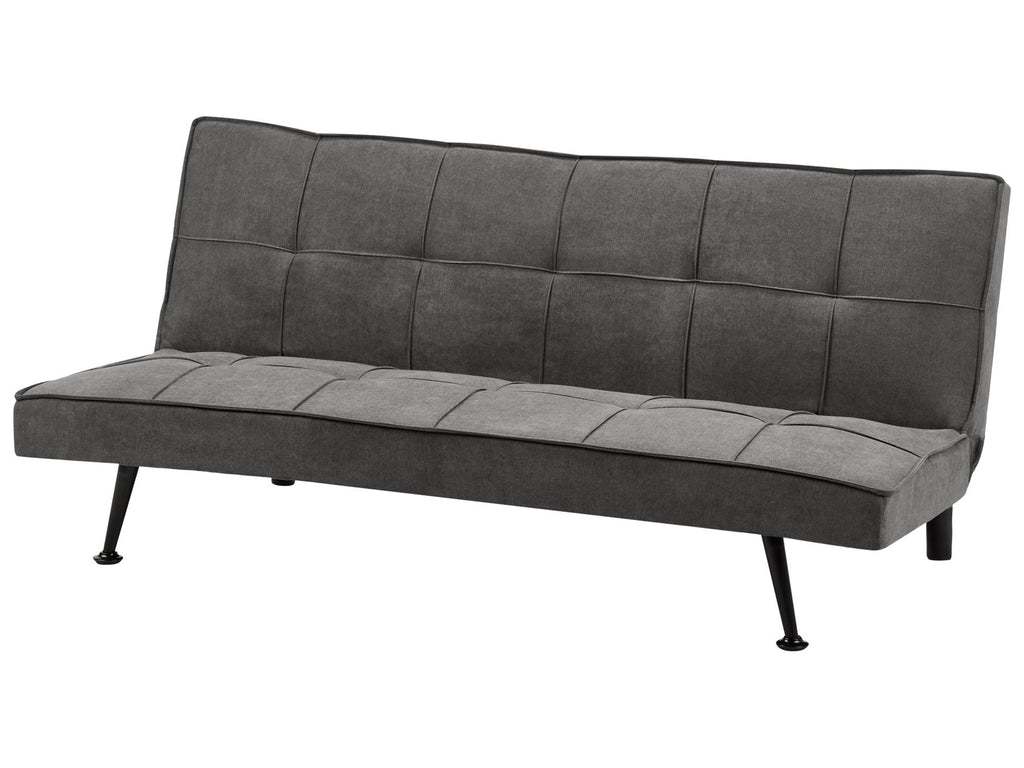 Sofa Bed HASLE Fabric Dark Grey 3 Seater
