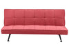 Sofa Bed Fabric Red 3 Seater