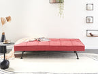 Sofa Bed HASLE Fabric Red 3 Seater