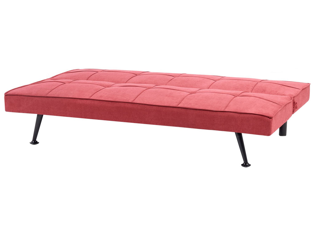 Sofa Bed HASLE Fabric Red 3 Seater