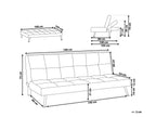 Sofa Bed HASLE Fabric Red 3 Seater