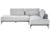 Corner Sofa Fabric Light Grey 3 Seater Left Hand