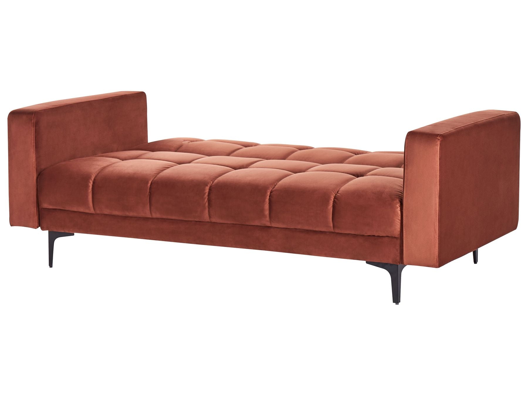 Sofa Bed ALNES Velvet Light Red 3 Seater
