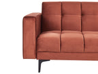 Sofa Bed ALNES Velvet Light Red 3 Seater