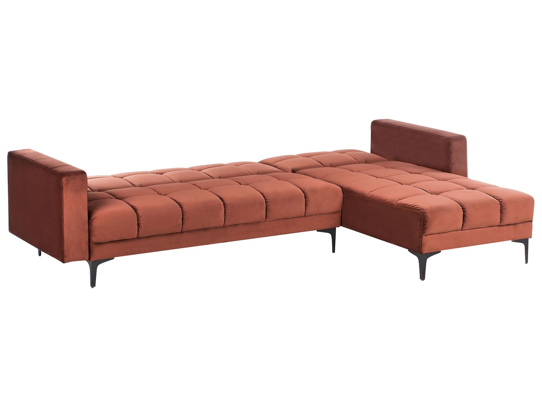 Modular Corner Sofa Bed ALNES Velvet Light Red 4 Seater