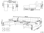 Modular U-Shape Sofa Bed ALNES Velvet Light Red 5 Seater