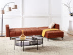 Modular Corner Sofa Bed ALNES Velvet Light Red 4 Seater