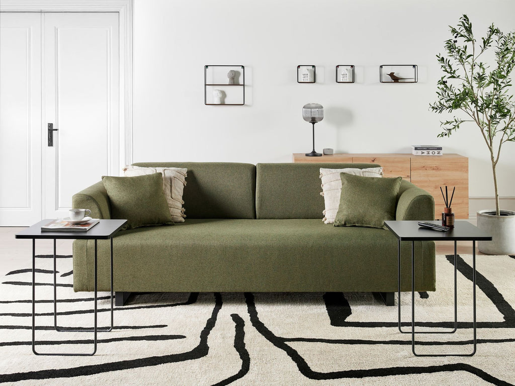 Sofa with Side Tables Green SOKNA