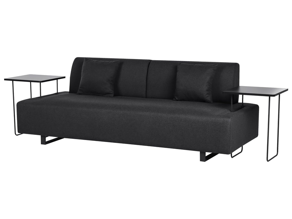 Sofa with Side Tables Black SOKNA