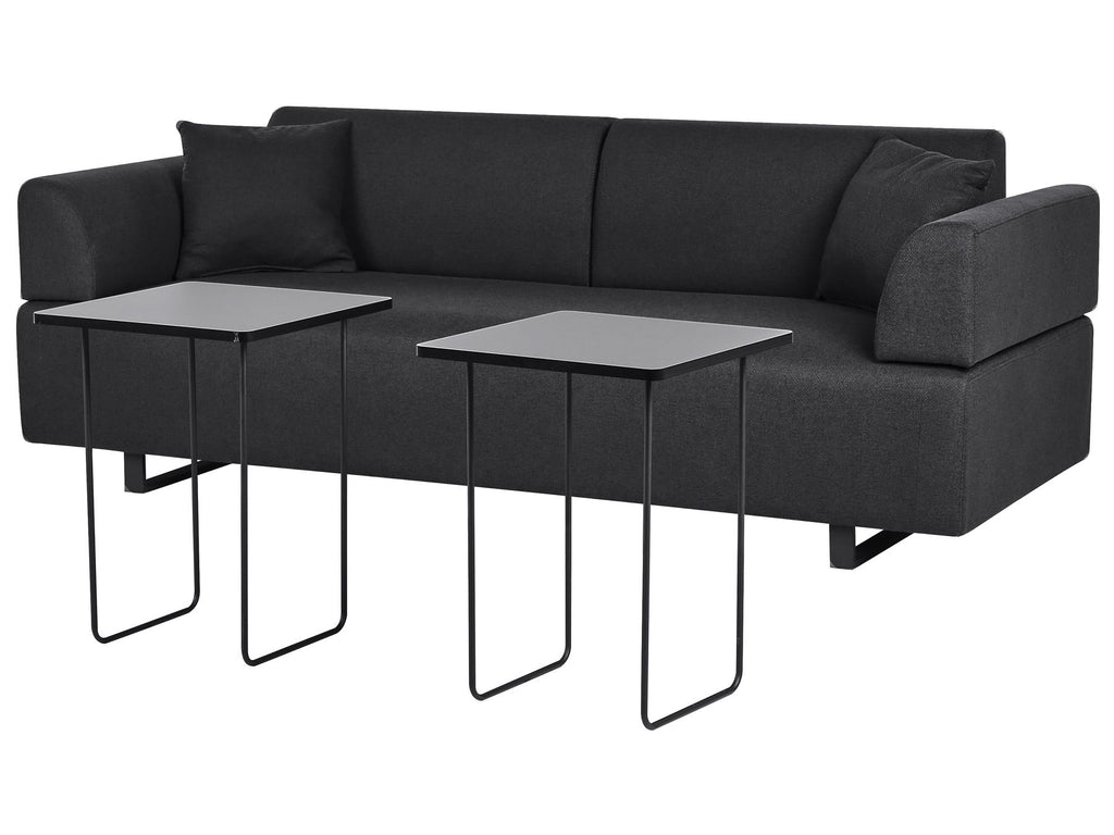 Sofa with Side Tables Black SOKNA