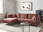 Corner Sofa ALTAN Fabric Burgundy 3 Seater Right Hand