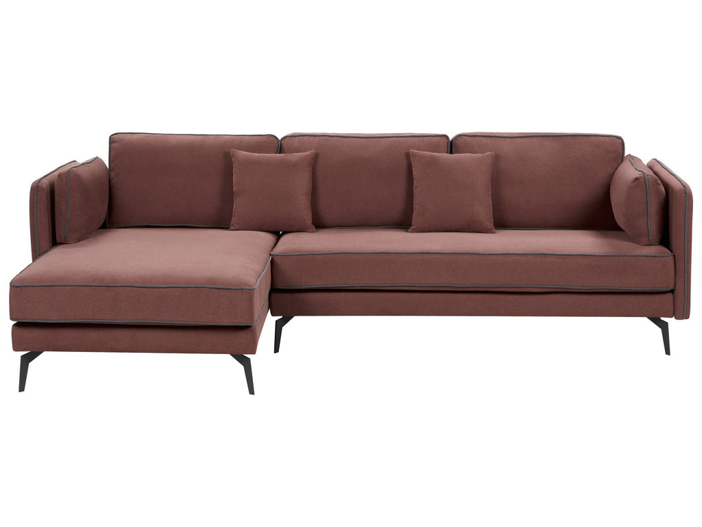 Corner Sofa ALTAN Fabric Burgundy 3 Seater Right Hand