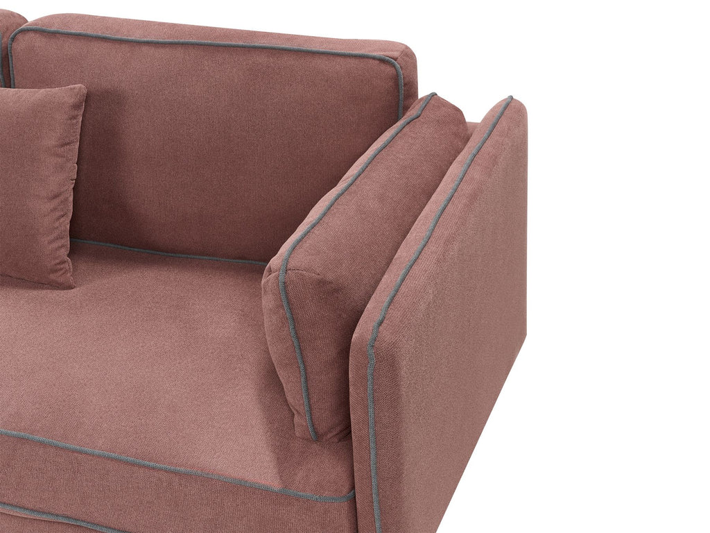 Corner Sofa ALTAN Fabric Burgundy 3 Seater Right Hand