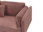Corner Sofa ALTAN Fabric Burgundy 3 Seater Right Hand