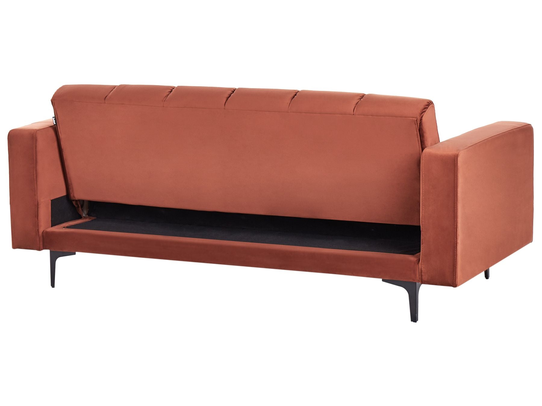 Sofa Bed ALNES Velvet Light Red 3 Seater