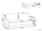 Sofa Bed HEMING Fabric Light Brown 3 Seater
