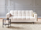 Sofa Bed ALNES Boucle White 3 Seater