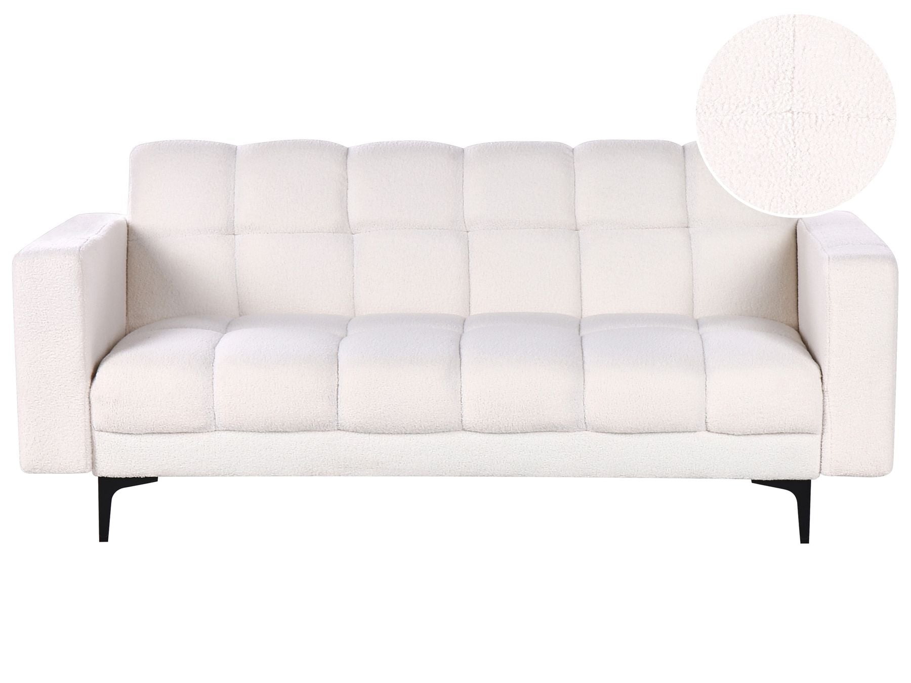 Sofa Bed ALNES Boucle White 3 Seater