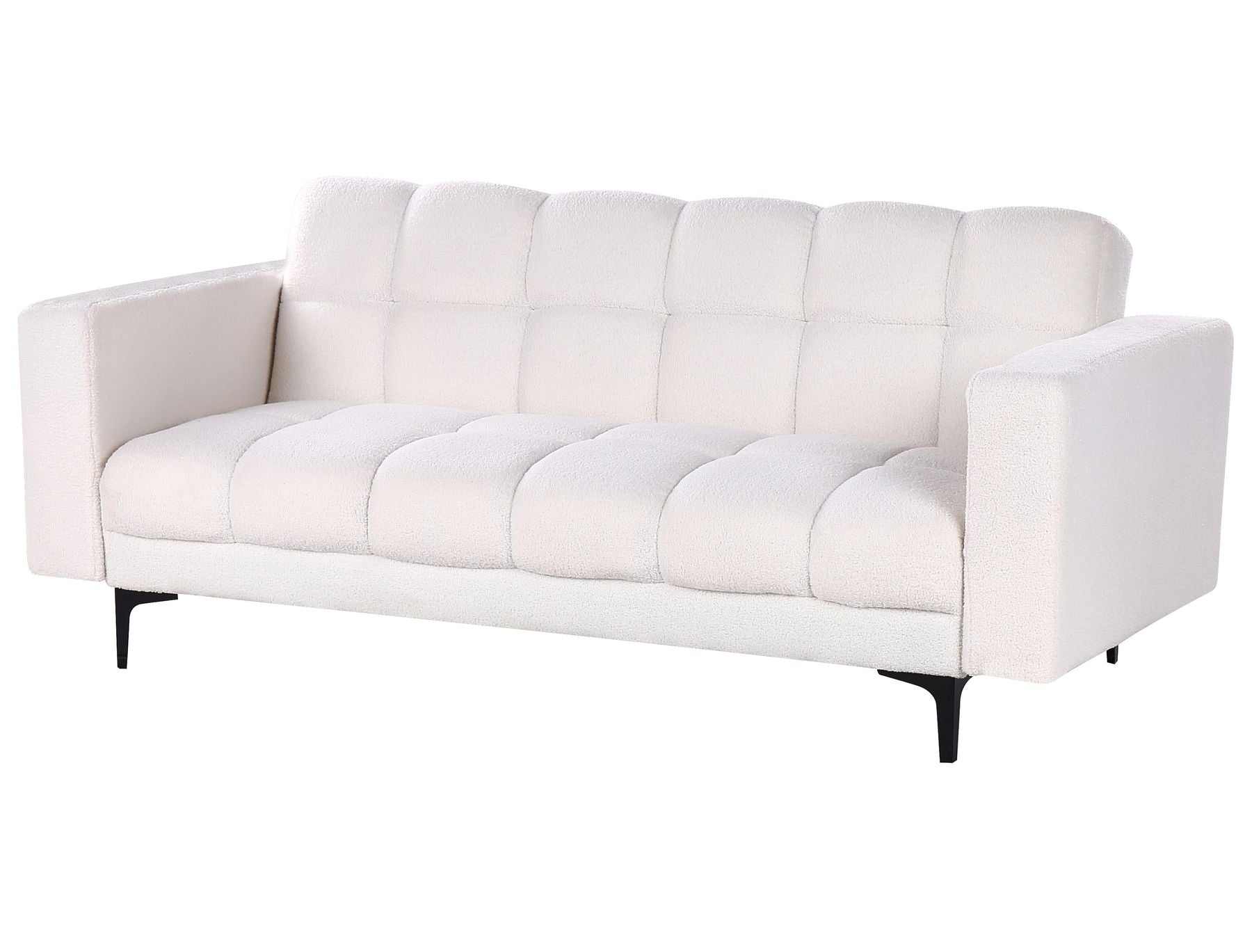 Sofa Bed ALNES Boucle White 3 Seater
