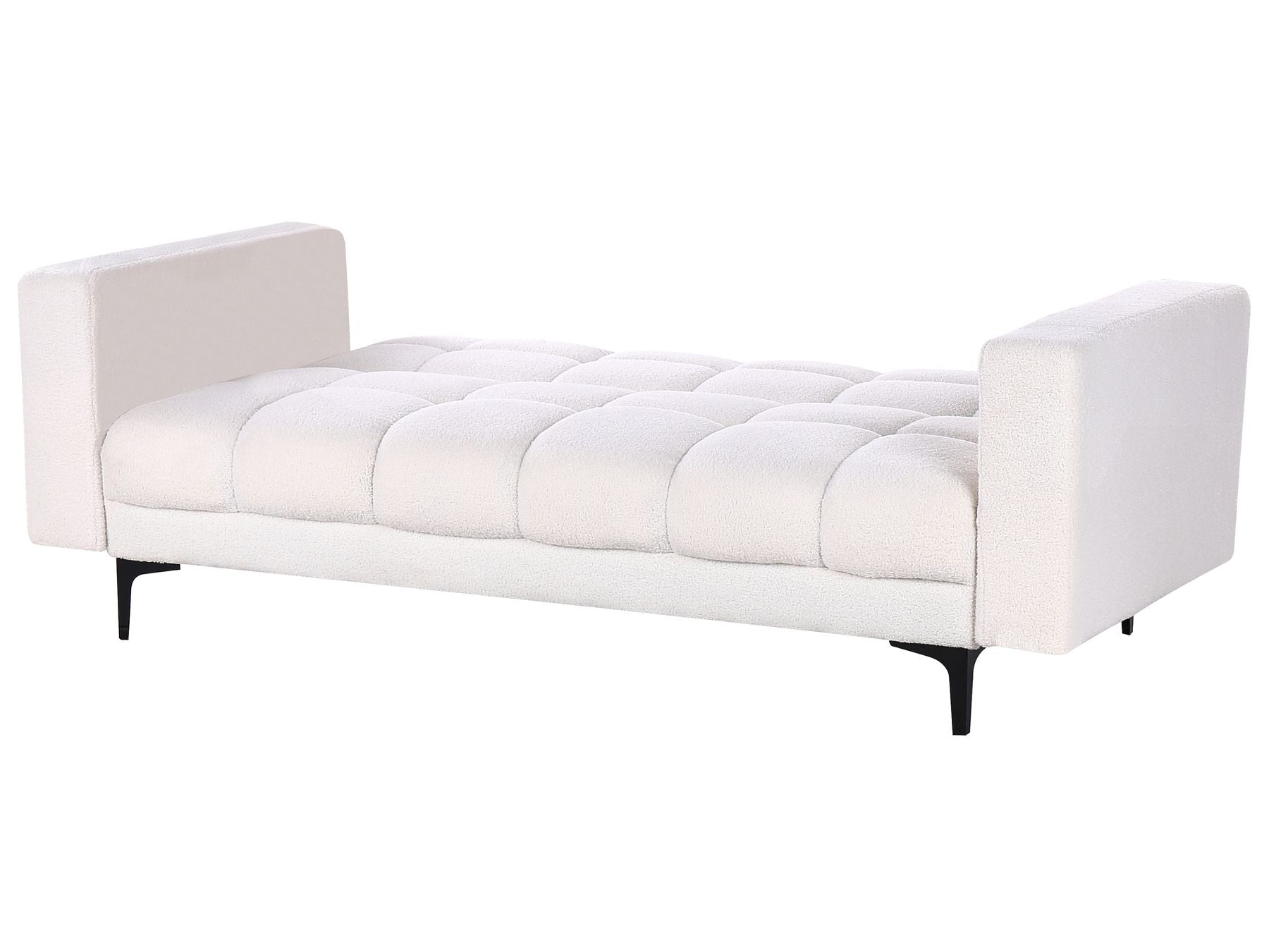 Sofa Bed ALNES Boucle White 3 Seater