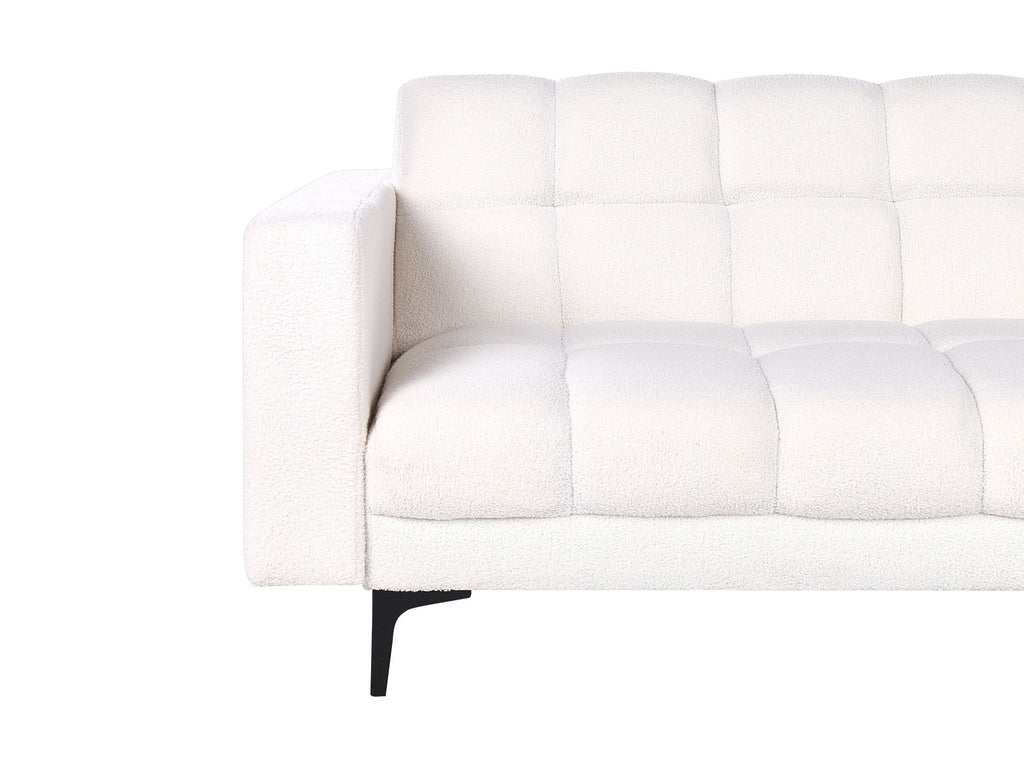 Sofa Bed ALNES Boucle White 3 Seater