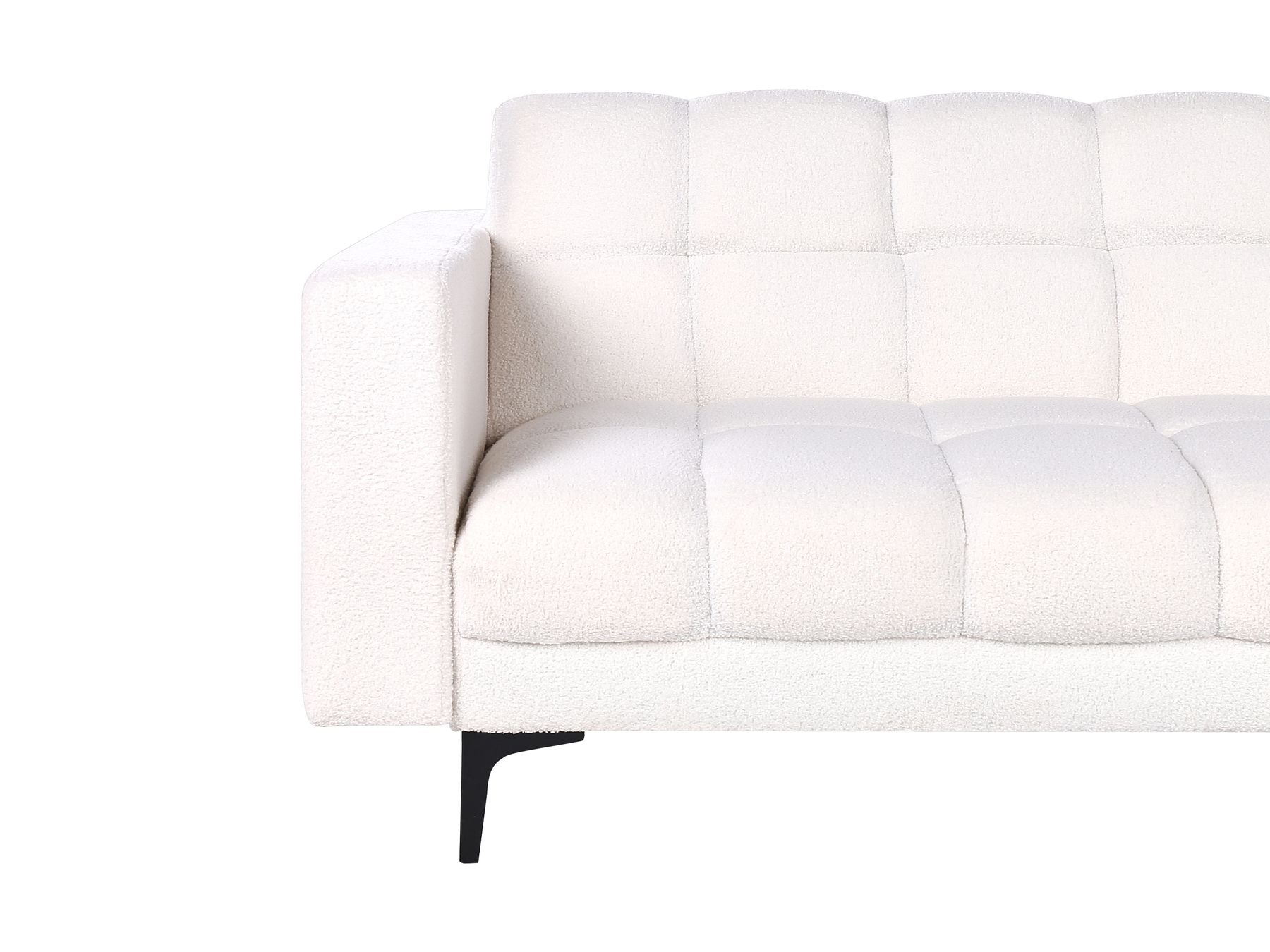 Sofa Bed ALNES Boucle White 3 Seater
