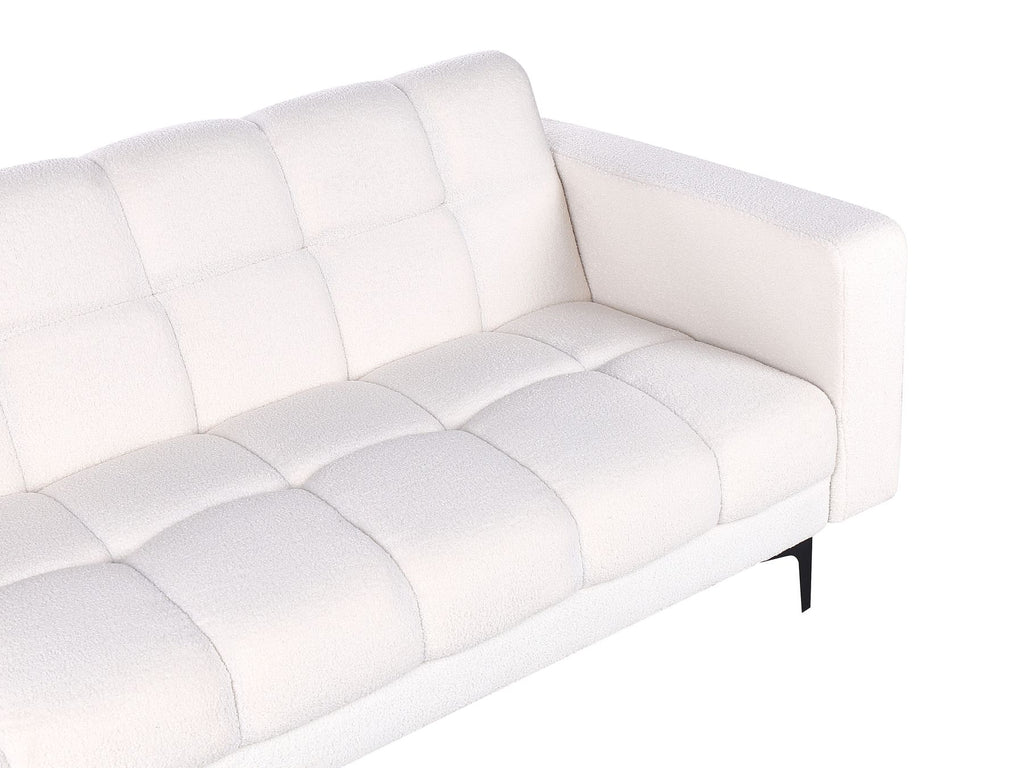 Sofa Bed ALNES Boucle White 3 Seater