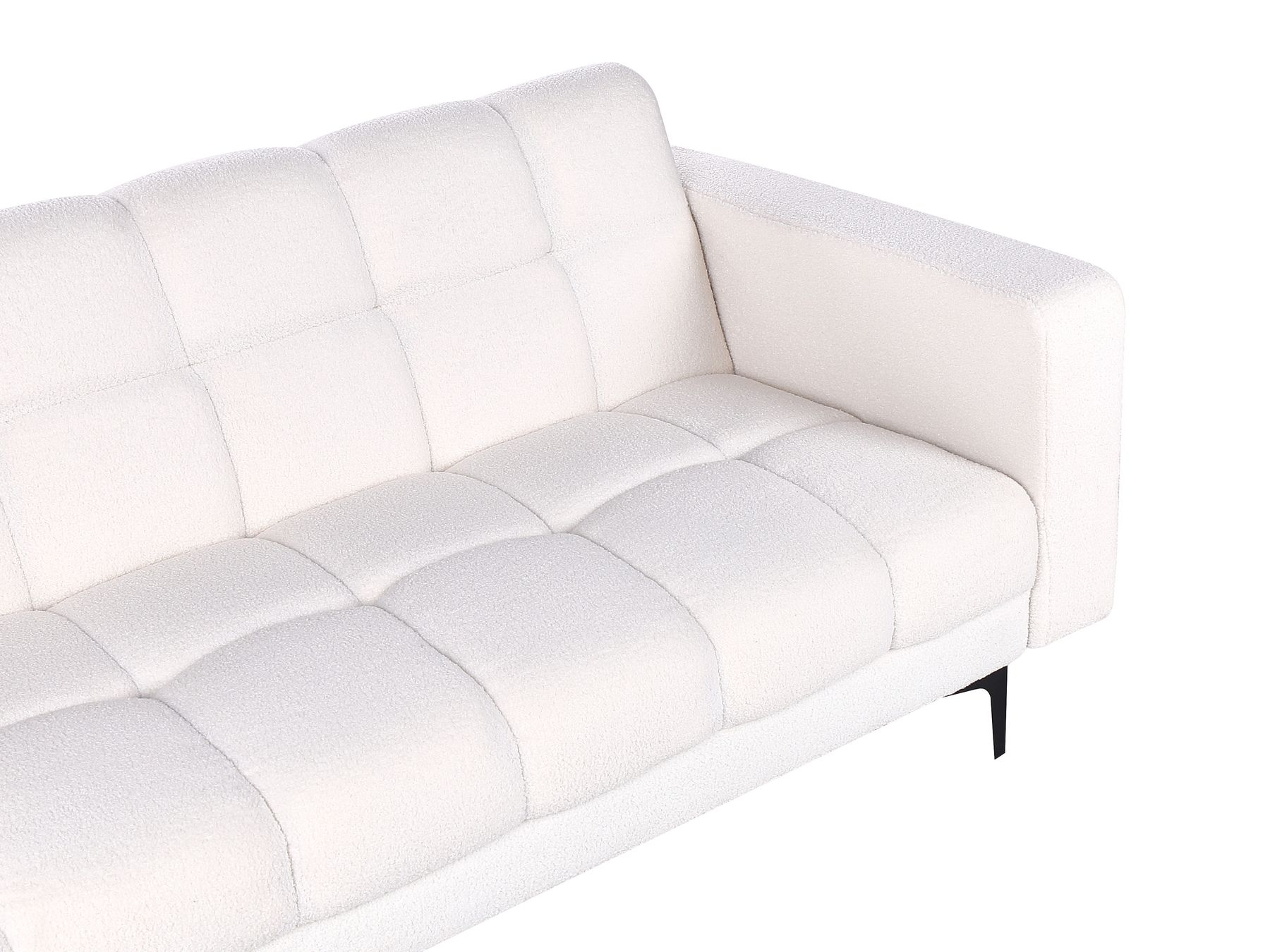 Sofa Bed ALNES Boucle White 3 Seater