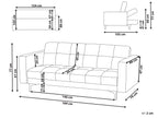 Sofa Bed ALNES Boucle White 3 Seater