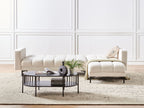 Modular Corner Sofa Bed ALNES Boucle White 4 Seater