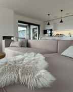 Left Hand 3 Seater Corner Sofa Beige VERNON