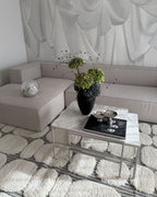 Right Hand 3 Seater Corner Sofa Beige VERNON