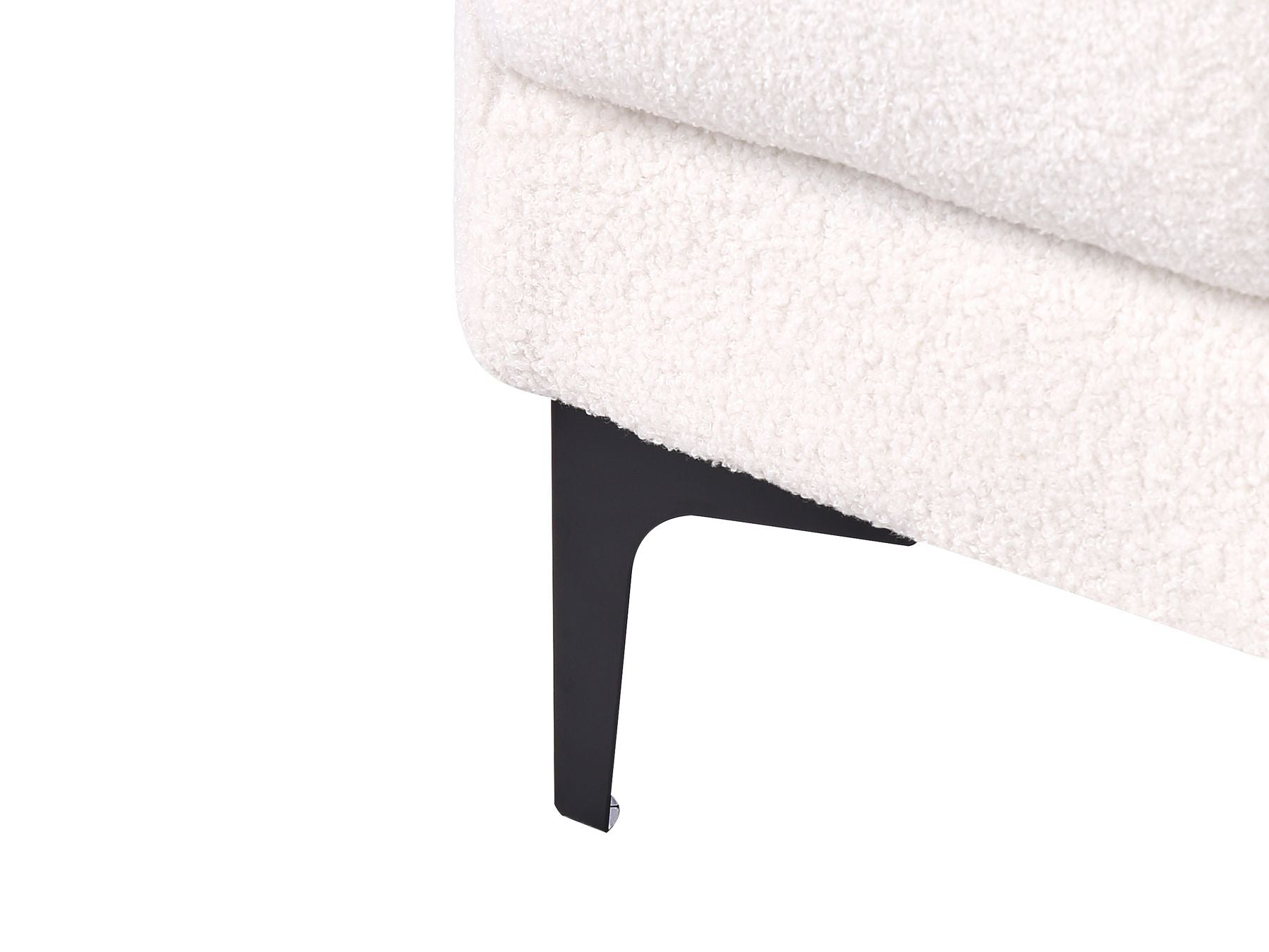 Modular Corner Sofa Bed ALNES Boucle White 4 Seater Left Hand