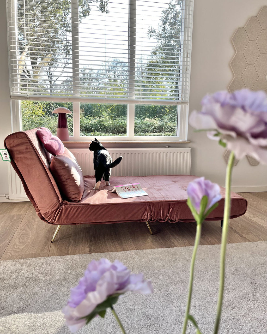 Single Sofa Bed VESTFOLD Velvet Pink