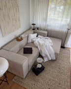Left Hand 2 Seater Corner Sofa Beige VERNON