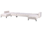 Modular U-Shape Sofa Bed ALNES Boucle White 6 Seater