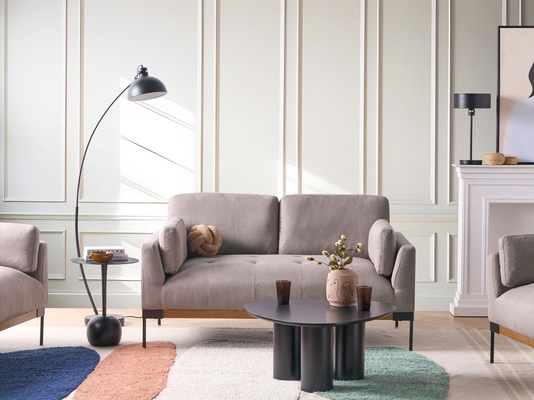 Sofa SKAVEN Fabric Taupe 2 Seater
