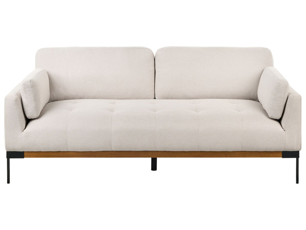 3 Seater Fabric Sofa Light Beige SKAVEN