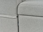Corner Sofa Bed HRISEY Faux Linen Light Grey with Storage 3 Seater Right Hand