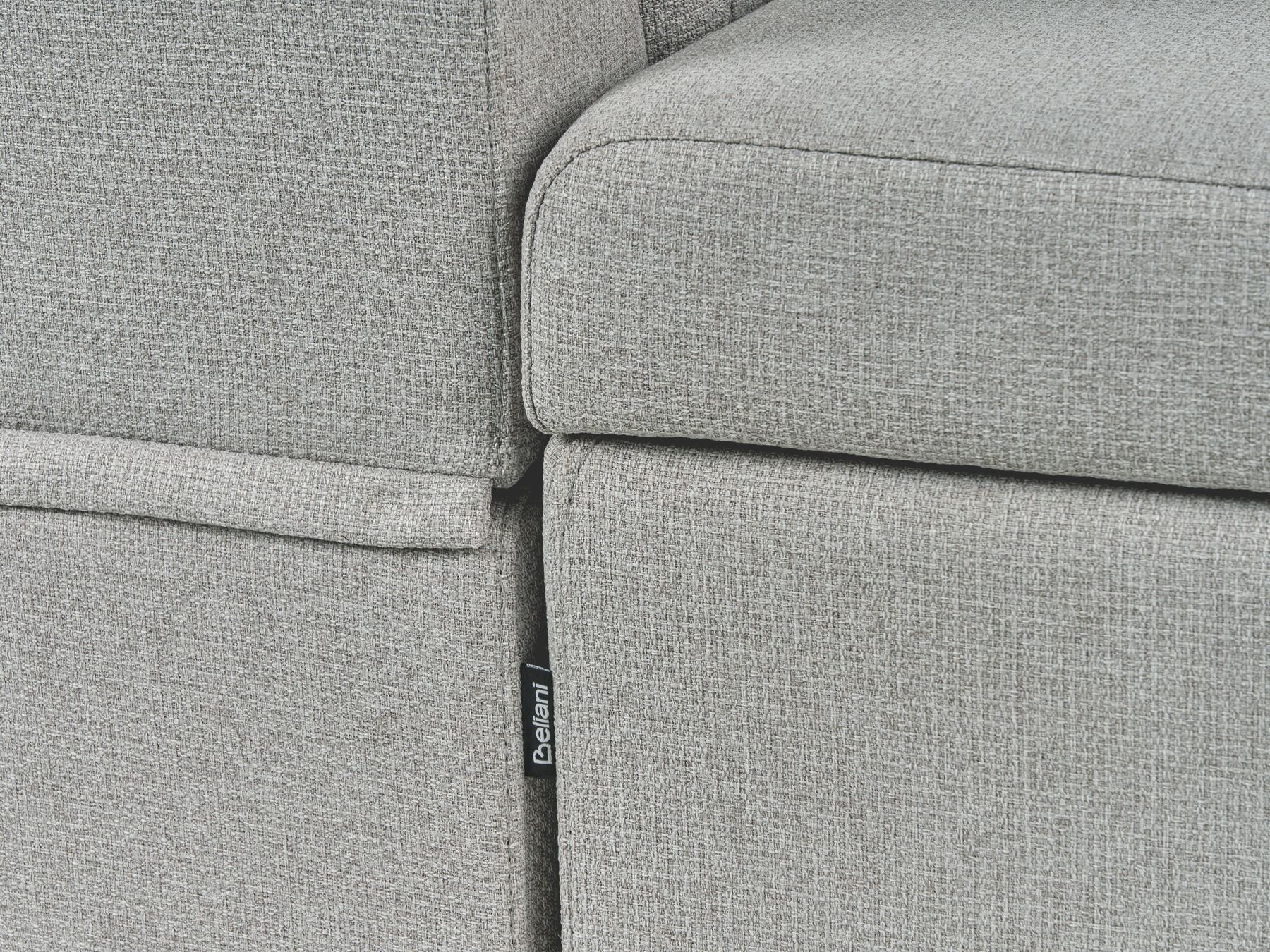 Corner Sofa Bed HRISEY Faux Linen Light Grey with Storage 3 Seater Right Hand