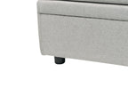 Corner Sofa Bed HRISEY Faux Linen Light Grey with Storage 3 Seater Right Hand